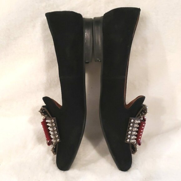 Jeffery Campbell Ibiza Present Black Suede Combo Flats Size 7 - Picture 9 of 13